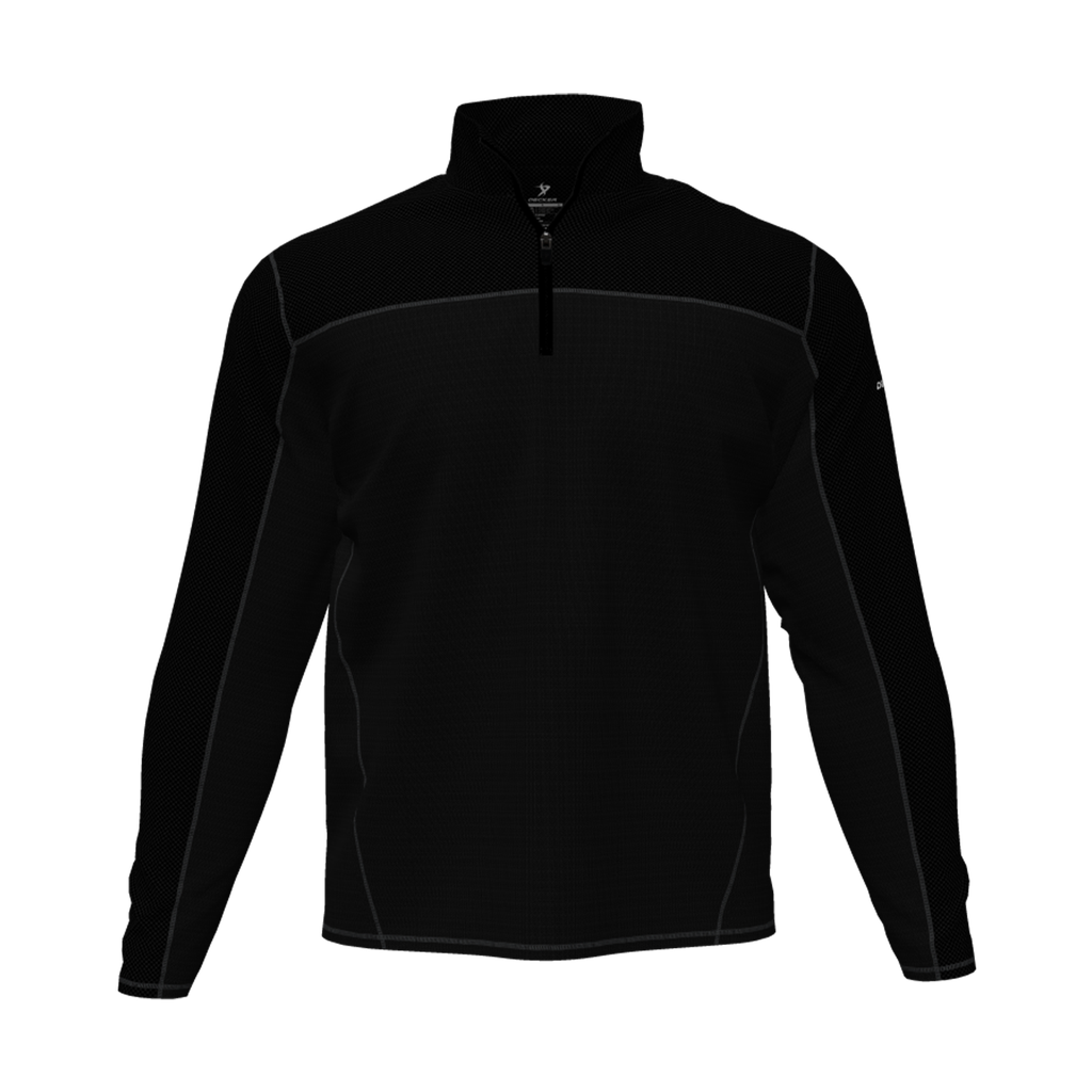 [CUS-DFW-QTRZ-PER-LSL-BLK-AL-LOGO1] Quarter Zip Pullover (Adult L, Black, Logo 1)