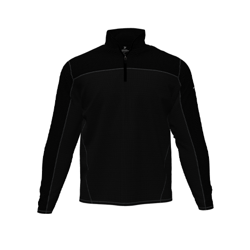 [CUS-DFW-QTRZ-PER-LSL-BLK-AL-LOGO1] Quarter Zip Pullover (Adult L, Black, Logo 1)